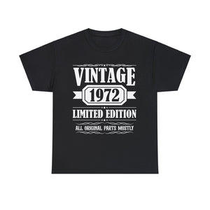 Vintage 1972 TShirt Men Limited Edition BDay 1972 Birthday Mens T Shirts Plus Size Big and Tall