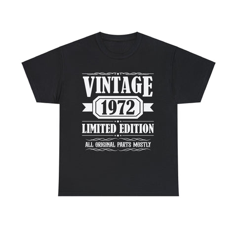 Vintage 1972 TShirt Men Limited Edition BDay 1972 Birthday Mens T Shirts Plus Size Big and Tall