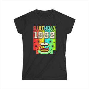 Vintage 1982 T Shirts for Women Retro Funny 1982 Birthday Womens T Shirt