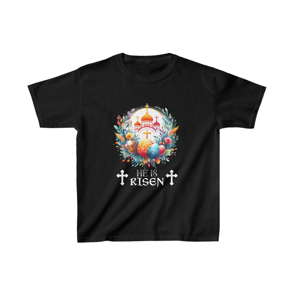 Christ is Risen Russian Greek Eastern Orthodox Pascha Easter Boys Shirts