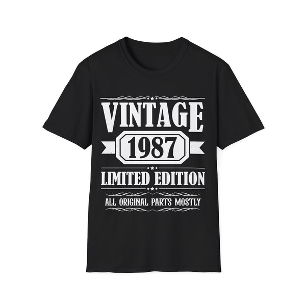 Vintage 1987 TShirt Men Limited Edition BDay 1987 Birthday Mens Shirt