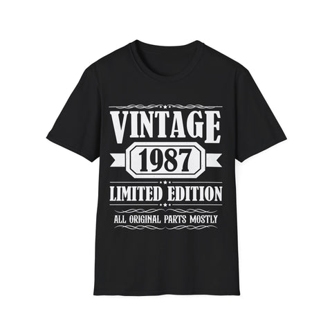 Vintage 1987 TShirt Men Limited Edition BDay 1987 Birthday Mens Shirt