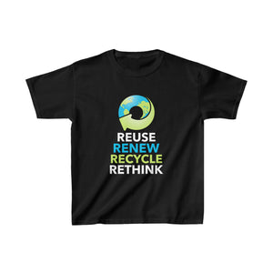 Earth Day Environmental Symbol Reuse Renew Rethink Environment Shirts for Boys