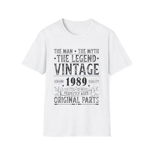 Vintage 1989 T Shirts for Men Retro Funny 1989 Birthday Mens Shirts