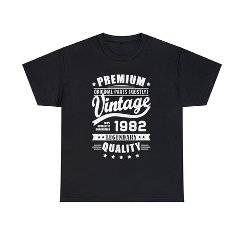 Vintage 1982 T Shirts for Men Retro Funny 1982 Birthday Big and Tall Tshirts Shirts for Men