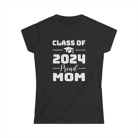 Class of 2024 Senior 2024 Graduation Vintage School Mom 2024 Womens T Shirt