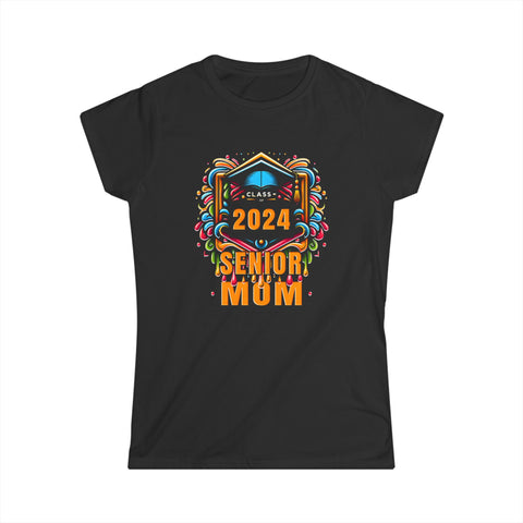 Senior Mom 2024 Proud Mom Class of 2024 Mom of the Graduate Womens T Shirt