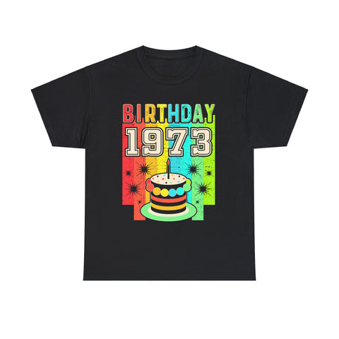 Vintage 1973 T Shirts for Men Retro Funny 1973 Birthday Shirts for Men Plus Size Big and Tall