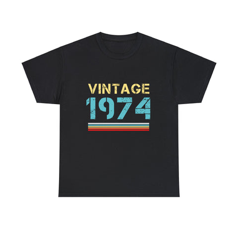 Vintage 1974 T Shirts for Men Retro Funny 1974 Birthday Mens Shirt Plus Size Big and Tall