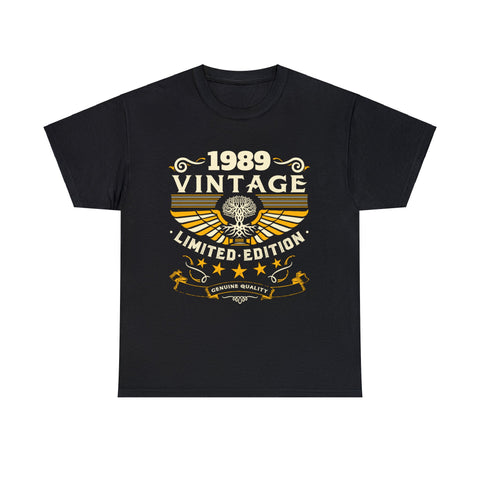 Vintage 1989 T Shirts for Men Retro Funny 1989 Birthday Big and Tall Shirts for Men Plus Size