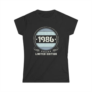 Vintage 1986 T Shirts for Women Retro Funny 1986 Birthday Shirts for Women