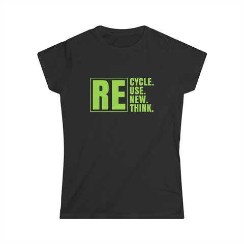 Planet Earth Recycle Symbol T-Shirt Environmentalist Activism Recycle Womens T Shirt