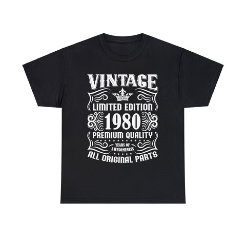 Vintage 1980 TShirt Men Limited Edition BDay 1980 Birthday Shirts for Men Plus Size Big and Tall