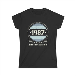 Vintage 1987 T Shirts for Women Retro Funny 1987 Birthday Shirts for Women