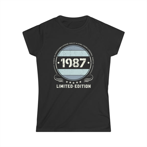 Vintage 1987 T Shirts for Women Retro Funny 1987 Birthday Shirts for Women