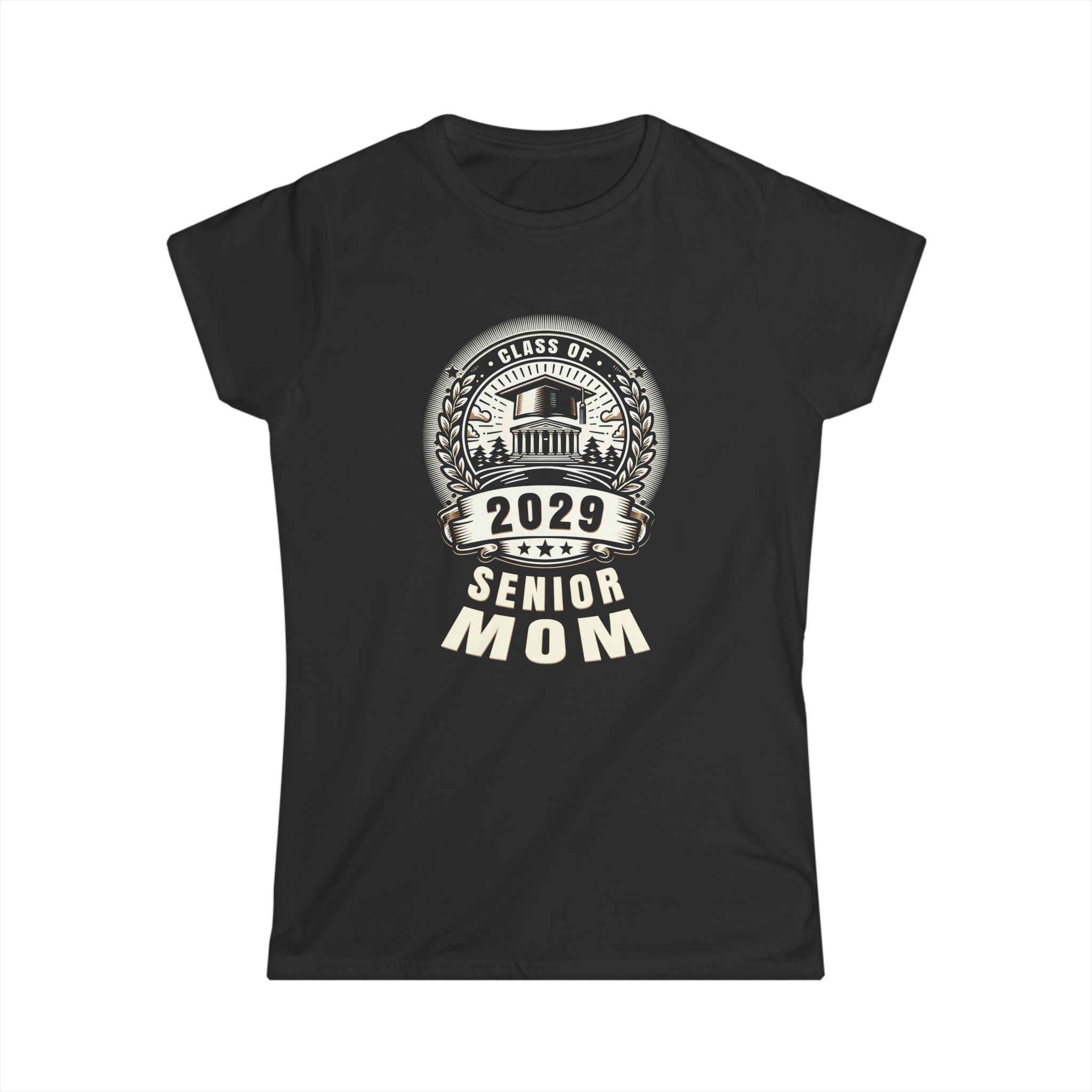 Senior Mom 29 Class of 2029 Back to School Graduation 2029 Womens T Shirt