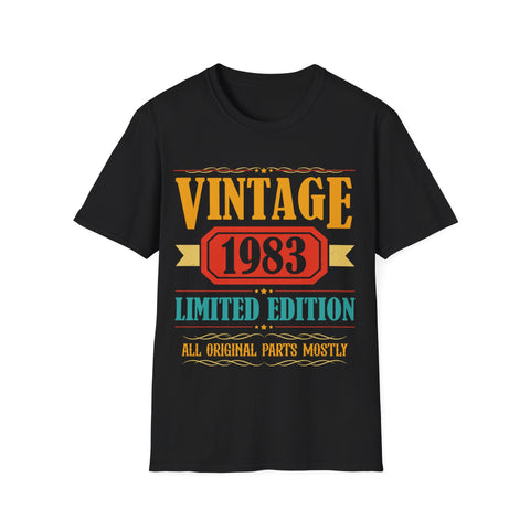 Vintage 1983 T Shirts for Men Retro Funny 1983 Birthday Mens T Shirt