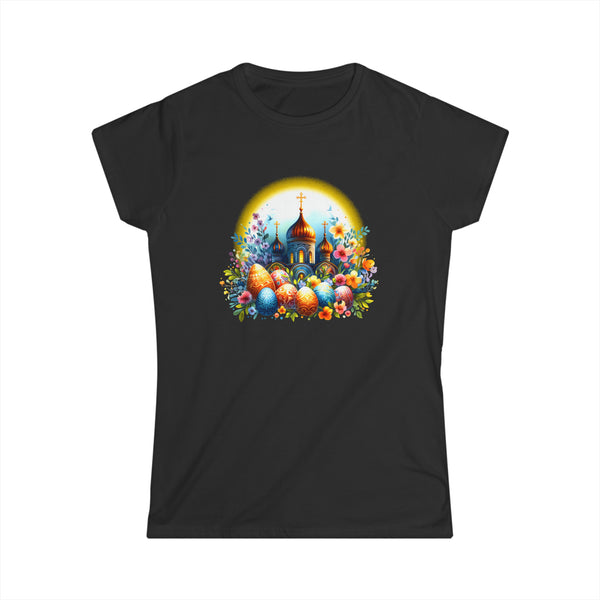 Christ is Risen Russian Greek Eastern Orthodox Pascha Easter Shirts for Women