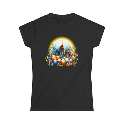 Christ is Risen Russian Greek Eastern Orthodox Pascha Easter Shirts for Women