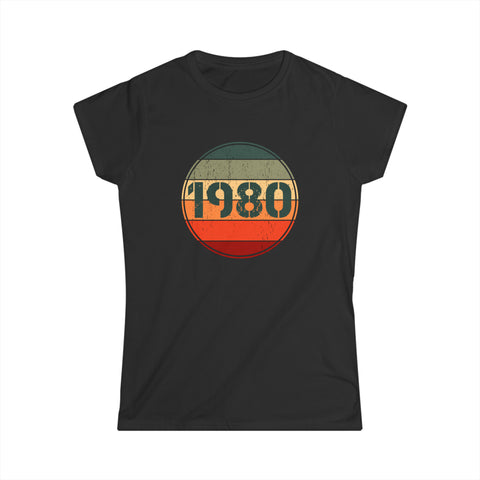 Vintage 1980 Birthday Shirts for Women Funny 1980 Birthday Womens Shirts