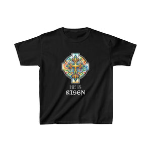 He is Risen Jesus Christian Happy Easter Floral Orthodox Girls Shirts