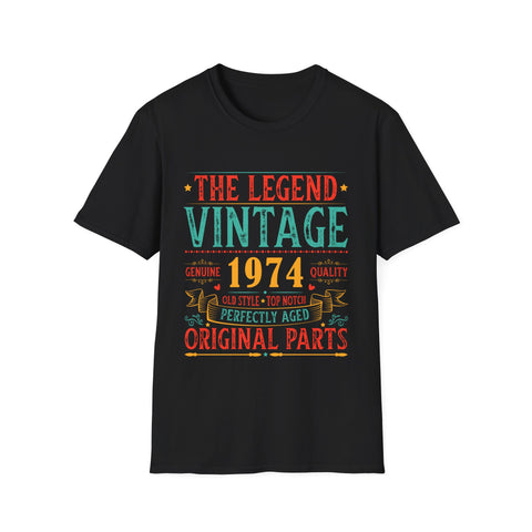 Vintage 1974 TShirt Men Limited Edition BDay 1974 Birthday Mens Shirts