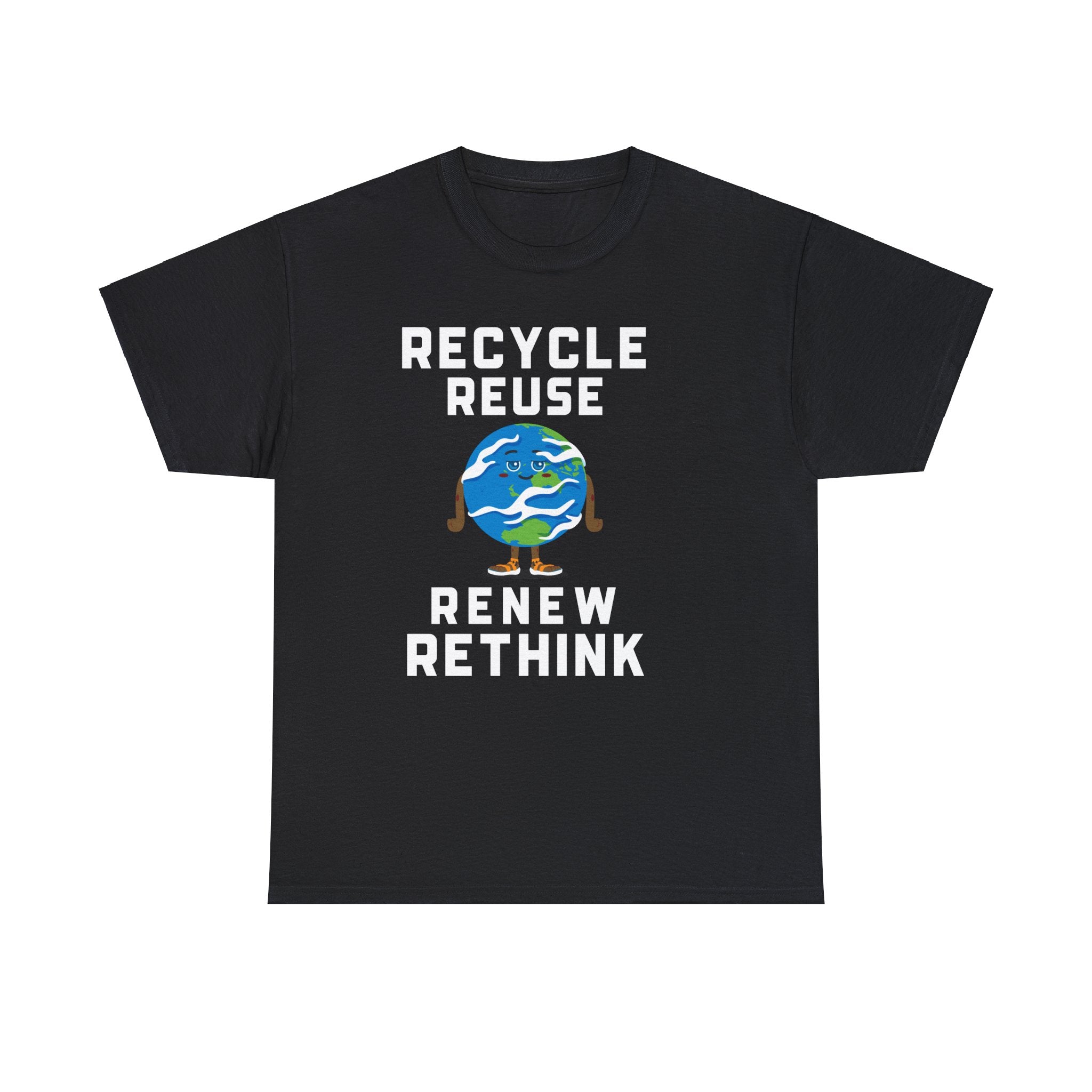 Happy Earth Day Environmental Symbol Reuse Renew Rethink Environmental Mens T Shirts Plus Size Big and Tall