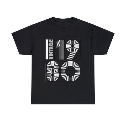 Vintage 1980 T Shirts for Men Retro Funny 1980 Birthday Mens Shirt Plus Size Big and Tall