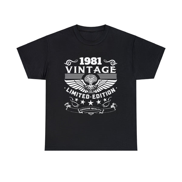Vintage 1981 TShirt Men Limited Edition BDay 1981 Birthday Mens T Shirts Plus Size Big and Tall
