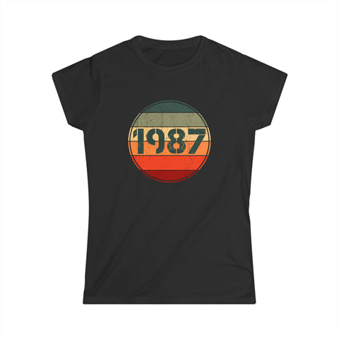 Vintage 1987 Birthday Shirts for Women Funny 1987 Birthday Womens Shirts