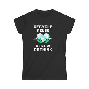 Peace Love Recycle Earth Day Funny Quote Teachers Recycle Womens Shirts