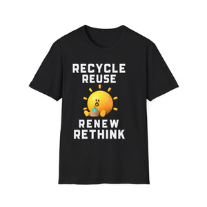 Earth Day Recycling Symbol Reuse Renew Rethink Recycle Shirts for Men