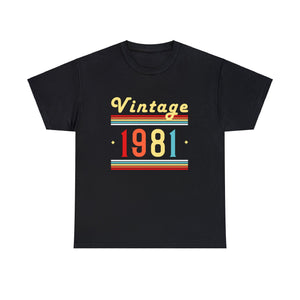 Vintage 1981 TShirt Men Limited Edition BDay 1981 Birthday Big and Tall Tshirts Shirts for Men