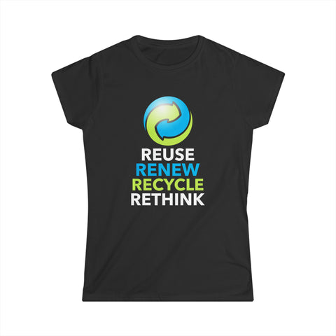 Earth Day Recycling Symbol Reuse Renew Rethink Recycle Women Tops