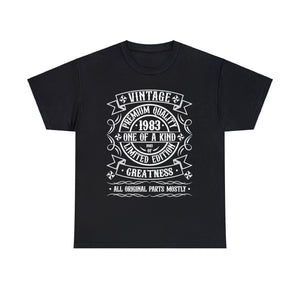 Vintage 1983 T Shirts for Men Retro Funny 1983 Birthday Mens Shirt Plus Size Big and Tall