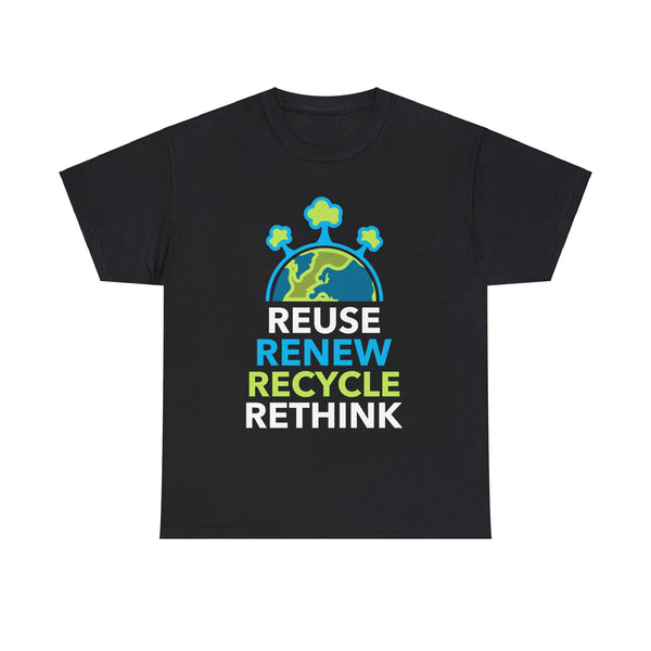 Environmental Earth Day Gift Environment Reduce Reuse Environment Mens Tshirts for Men Big and Tall