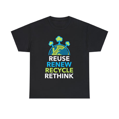 Environmental Earth Day Gift Environment Reduce Reuse Environment Mens Tshirts for Men Big and Tall