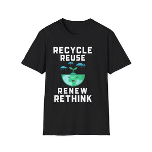 Happy Earth Day Environmental Symbol Reuse Renew Rethink Environment Mens Tshirts