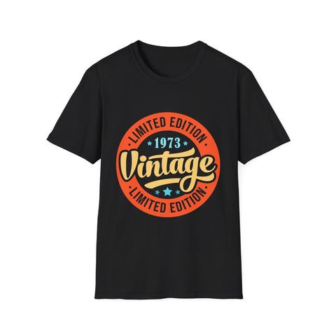 Vintage 1973 T Shirts for Men Retro Funny 1973 Birthday Mens T Shirts