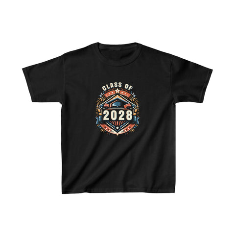 Class of 2028 Senior 2028 Graduation Vintage School T Shirts for Boys