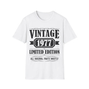 Vintage 1977 T Shirts for Men Retro Funny 1977 Birthday Men Shirts