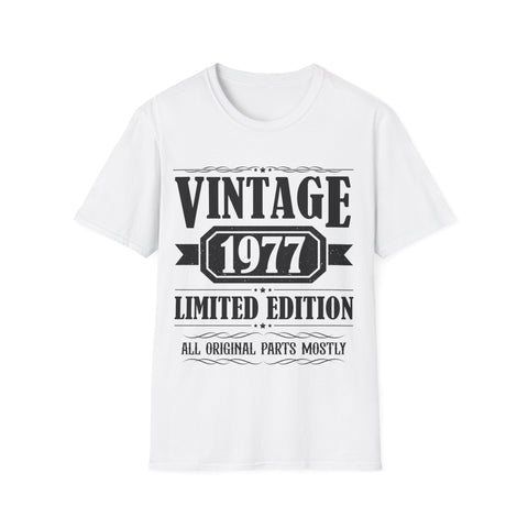 Vintage 1977 T Shirts for Men Retro Funny 1977 Birthday Men Shirts