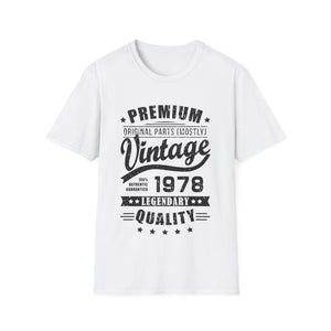 Vintage 1978 T Shirts for Men Retro Funny 1978 Birthday Mens Tshirts