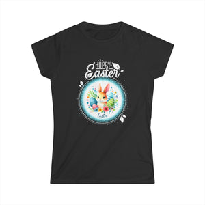 Women Easter Shirt Happy Easter Rabbit Bunny Rabbit Easter Womens T Shirt