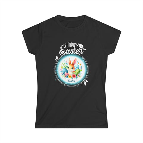 Women Easter Shirt Happy Easter Rabbit Bunny Rabbit Easter Womens T Shirt