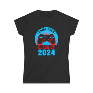 Senior 2024 Gaming Funny Class Of 2024 Tshirt 2024 Gamer Women Tops