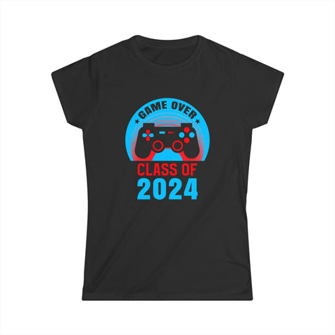 Senior 2024 Gaming Funny Class Of 2024 Tshirt 2024 Gamer Women Tops