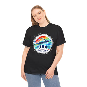 USA 2024 United States Athlete American Swimming 2024 USA Tshirts Shirts for Women Plus Size