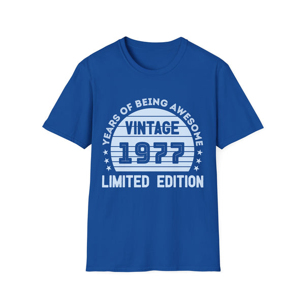 Vintage 1977 T Shirts for Men Retro Funny 1977 Birthday Mens T Shirt