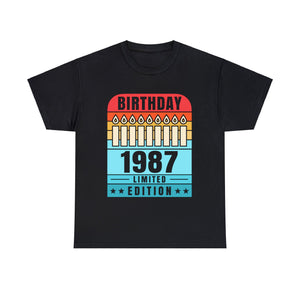 Vintage 1987 TShirt Men Limited Edition BDay 1987 Birthday Mens Tshirts for Men Big and Tall